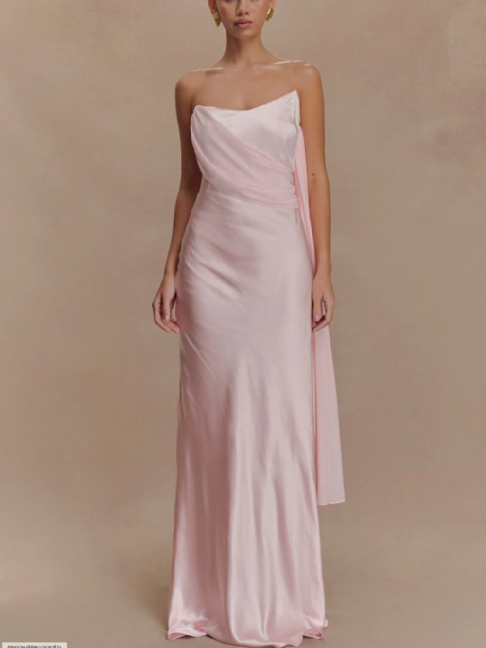 NWT Meshki Satin and Chiffon Pink Maxi Dress size M